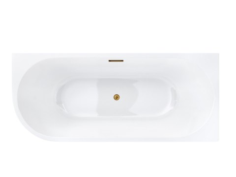 Wanna wolnostojąca narożna Corsan INTERO 170 x 73 Montaż prawostronny Korek klik-klak Złoty