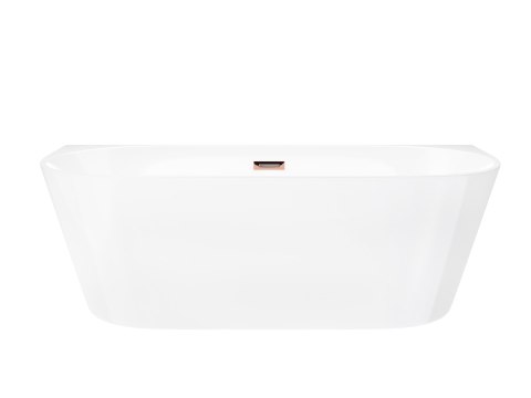 Wanna przyścienna wolnostojąca Corsan MONO 160 x 75 cm Korek klik-klak Miedziany / Różowe Złoto