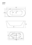 Wanna przyścienna wolnostojąca Corsan MONO 170 x 80 cm Korek klik-klak Czarny