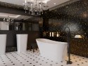 Wanna wolnostojąca Corsan ESTELLA 170 x 74 cm Korek klik-klak Chrom