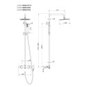 Zestaw natryskowy z termostatem Kolumna Corsan LUGO Deszczownica 25cm Chrom