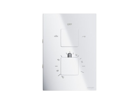 Zestaw prysznicowy Corsan Ango chrom z deszczownicą 25 cm, baterią termostatyczną, słuchawką i wylewką