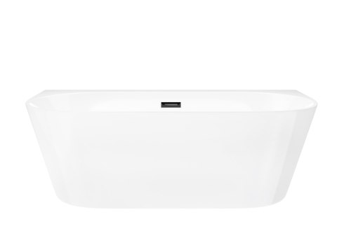 Wanna przyścienna wolnostojąca Corsan MONO 170 x 80 cm z szeroką krawędzią Korek Klik-Klak Grafit / GunMetal