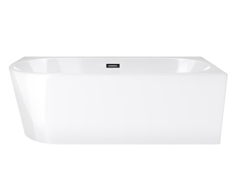 Wanna wolnostojąca narożna Corsan INTERO 170 x 80 z szeroką krawędzią Montaż prawostronny Korek klik-klak Grafit / GunMetal