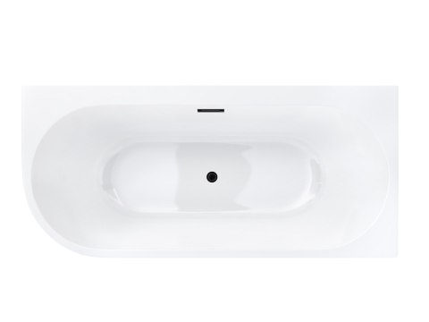 Wanna wolnostojąca narożna Corsan INTERO 170 x 80 z szeroką krawędzią Montaż prawostronny Korek klik-klak Grafit / GunMetal