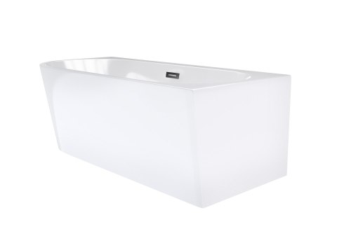 Wanna wolnostojąca narożna Corsan INTERO 170 x 80 z szeroką krawędzią Montaż prawostronny Korek klik-klak Grafit / GunMetal