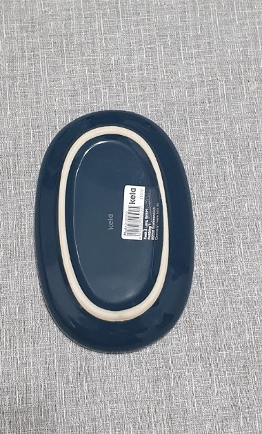 Ceramiczna mydelniczka KELA 13,5 x 8,5 cm ciemnozielona niebieska