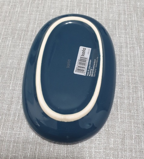 Ceramiczna mydelniczka KELA 13,5 x 8,5 cm ciemnozielona niebieska