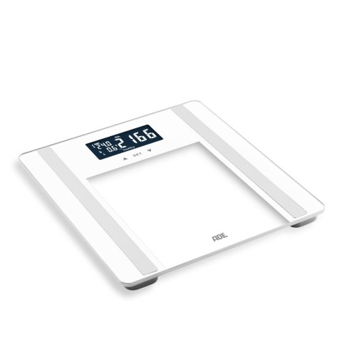 Waga łazienkowa z analizą masy ciała do 180 kg ADE 30 x 30 cm biała