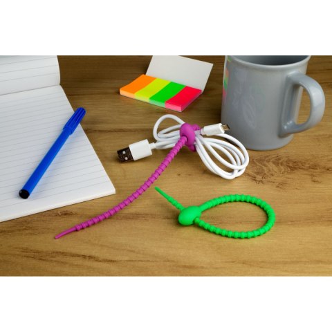 Zaciski silikonowe 6 sztuk 22 cm LURCH zielone fioletowe
