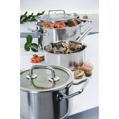 Zestaw garnków, 3 el., stal nierdzewna 18/0