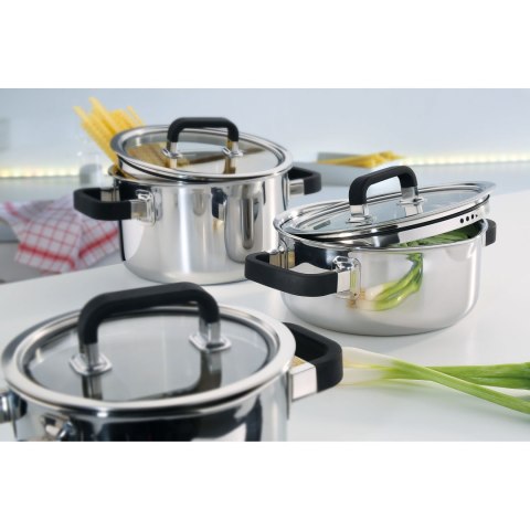 Zestaw garnków, 4 el., stal nierdzewna 18/0/silikon