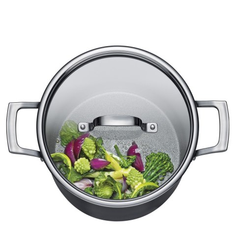 Zestaw garnków z powłoką nieprzywierającą, 4 el., 3 garnki + patelnia śred. 28 cm