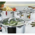 Zestaw garnków ze szklanymi pokrywami, 4 el., stal nierdzewna/szkło