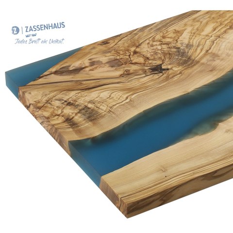 Deska do serwowania ZASSENHAUS 45 x 22 x 1,5 cm niebieska ręcznie robiona