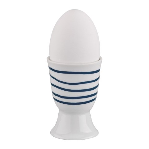 Kieliszek na jajko CILIO porcelana śred. 5 x 7 cm granatowe pręgi