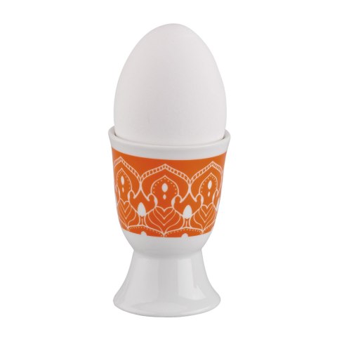 Kieliszek na jajko CILIO porcelana śred. 5 x 7 cm pomarańczowa mandala