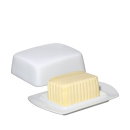 Maselniczka, porcelana, 19 x 13 x 5,5 cm, biała