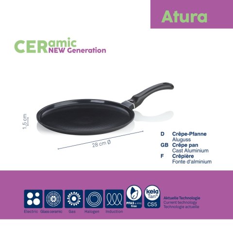 Patelnia do naleśników z ceramiczną powłoką nieprzywierającą KELA śred. 28 cm