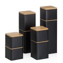 Pojemnik kuchenny, metal/bambus, 0,8 l, 11,5 x 11,5 x 9,5 cm