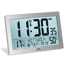 Zegar elektroniczny z dużym wyświetlaczem ADE 22,5 x 3,5 x 14,5 cm szary