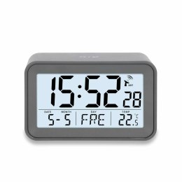 Zegar elektroniczny z kalendarzem termometrem ADE 10,5 x 6,5 x 4 cm szary
