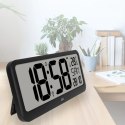Zegar ścienny elektroniczny ADE wyświetlacz XXL z termometrem budzikiem kalendarzem 37 x 17 cm