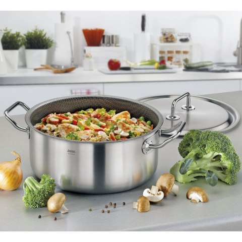 Garnek niski z powłoką nieprzywierającą, stal nierdzewna, śred. 24 cm, 4,7 l