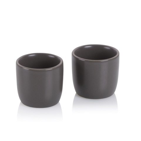 Kieliszki do jajek 2 sztuki KELA porcelana śred. 5 x 4,5 cm ciemnoszare