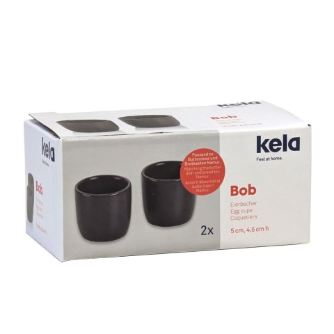 Kieliszki do jajek 2 sztuki KELA porcelana śred. 5 x 4,5 cm ciemnoszare