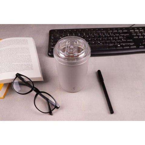 Ktermiczny kubek do kawy, stal nierdzewna/tworzywo stuczne, 0,3 l, szary