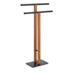 Wieszak na ręczniki, bambus/stal, 50 x 20 x 93 cm