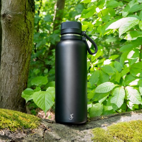 Butelka termiczna, stalowa, 1,0 l, czarna