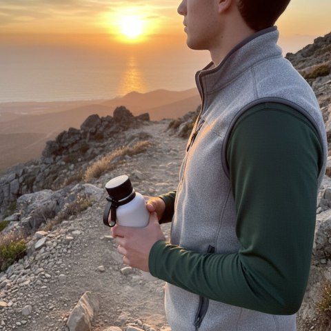 Butelka termiczna, stalowa, 1,0 l, szara