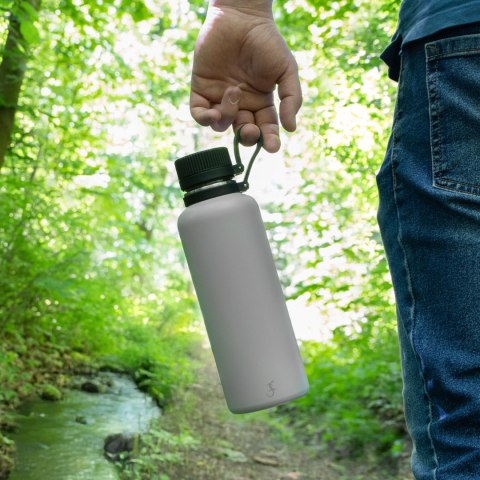 Butelka termiczna, stalowa, 1,0 l, szara