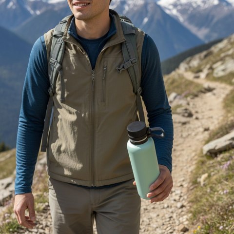 Butelka termiczna, stalowa, 1,0 l, zielona