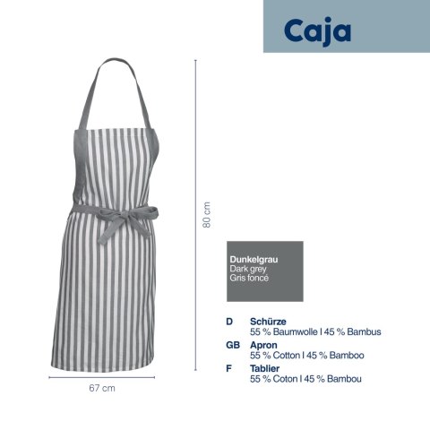 Fartuch kuchenny, bawełna/bambus, 67 x 80 cm, szary