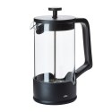 Kafeteria tłokowa, szkło borokrzemowe, 1,0 l/8 filiżanek, śred. 10 x 21,5 cm, czarna