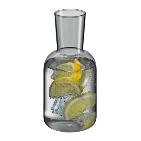 Karafka ze szklanką 0,75 L + 0,2 L śred. 9,5 x 19,5 cm szara CILIO