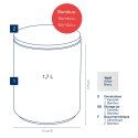 Pojemnik kuchenny, ceramika/bambus, 1,7 l, śred. 14 x 17,5 cm, biały