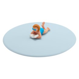 Pokrywka silikonowa na kubek szklanke z plażowiczem książka śred. 10,5 cm błękitna LURCH