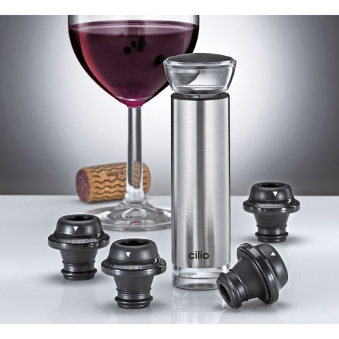 Próżniowa pompka do wina z 4 korkami CILIO śred. 4 x 12,5 cm