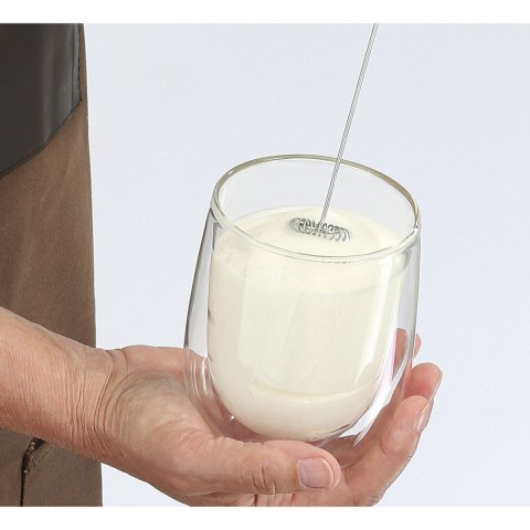 Spieniacz do mleka na stojaku, stal nierdzewna, 21 cm