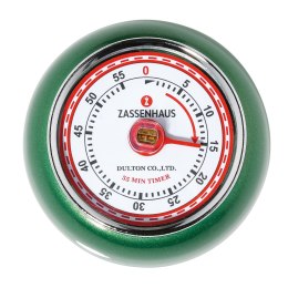 Timer mechaniczny ZASSENHAUS śred. 7 x 3 cm zielony metaliczny MAGNES
