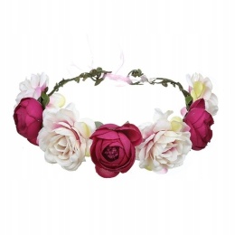 Wianek opaska wianuszek na głowe kwiaty ECARLA róże