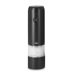 Elektryczny młynek do przypraw ładowany przez USB śred. 4 x 14 cm czarny ADE