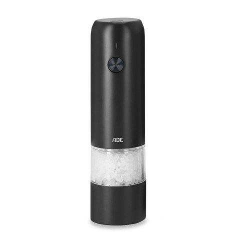 Elektryczny młynek do przypraw ładowany przez USB śred. 4 x 14 cm czarny ADE