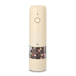Elektryczny młynek do przypraw ładowany przez USB śred. 4 x 14 cm kremowy ADE