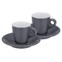 Filiżanki do espresso ze spodkami KELA 2 sztuki 0,05 L szare