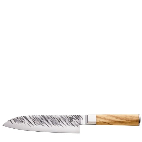 Nóż santoku, japońska stal/drewno oliwne, 18 cm